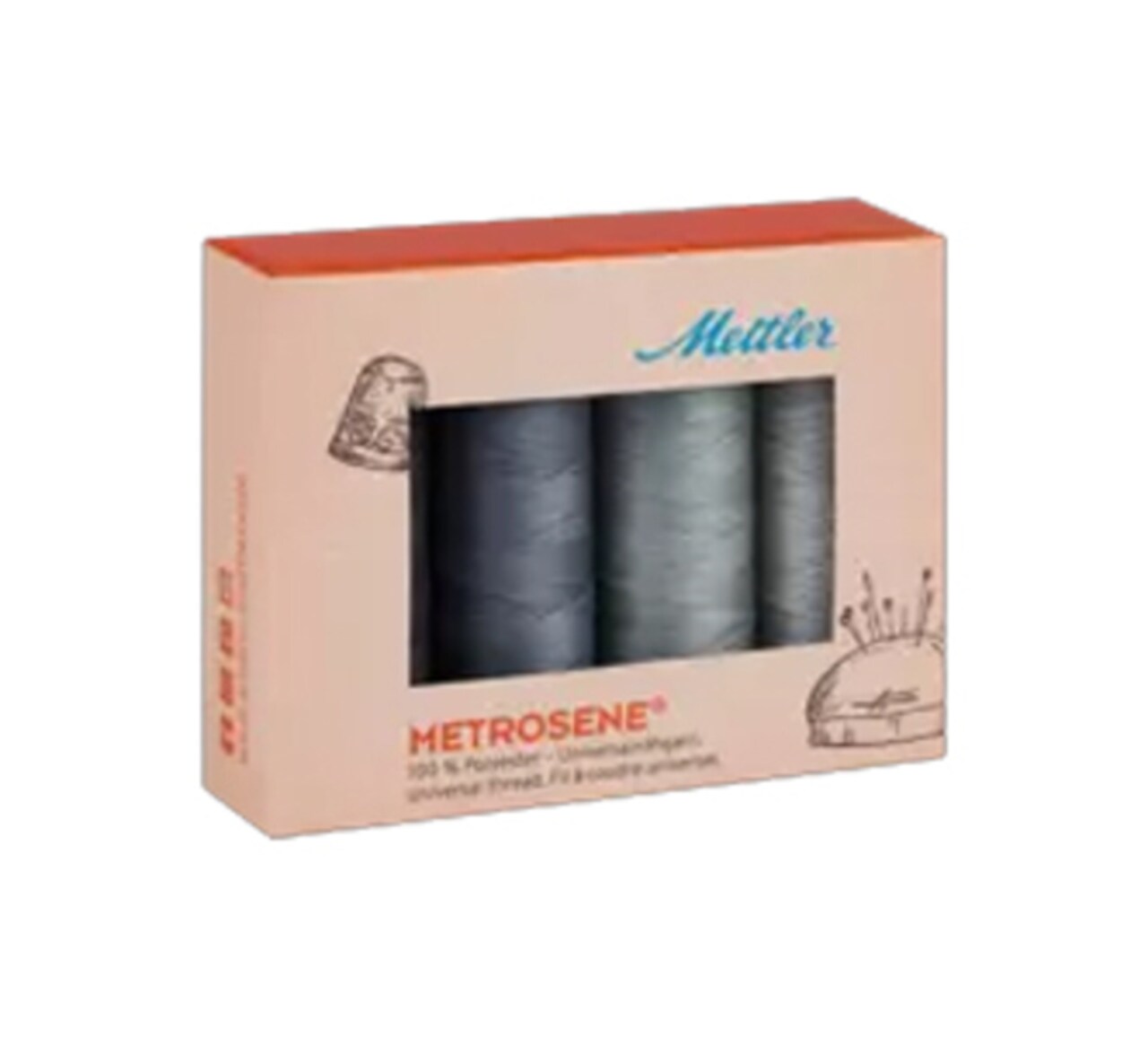 Mettler Metrosene Grey Thread Set by Mettler | (4 50wt Polyester Small Spools)